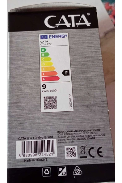 Cata Ct-4277 Led Ampül 6400k 9w E27 Beyaz Işık 10 Adet (9W=60W) 850 Lm - Resim 5