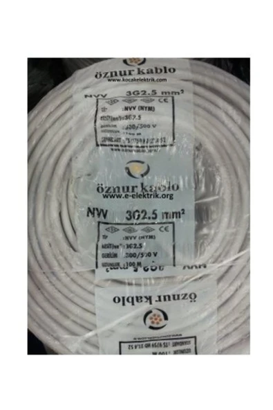 ÖZNUR 3x2,5 Nym - Antigron Kablo 100mt ürün görseli