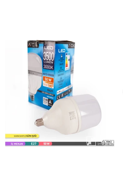 Asya Asyagrup Ack 50W Torch Ampul - Büyük Boy - Günışığı - 3 Adet - Resim 2