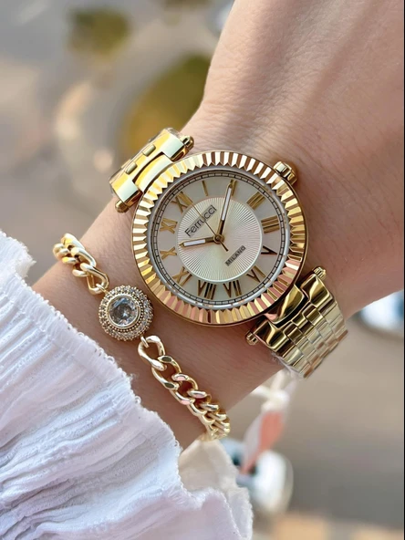 Ferrucci Roma Rakamlı Çelik Kordon 2 Yıl Garantili 3 Atm Kadın Kol Saati+Bileklik FY.03477.4 ürün görseli