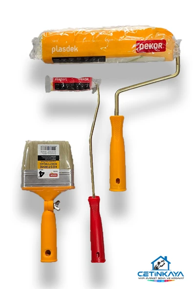 Dekor Boyacı Seti İç Cephe 3'lü ( Dekor Plasdek 25 cm Rulo + Dekor Parmak Rulo + Dekor No:4 Robot Fırça) ürün görseli