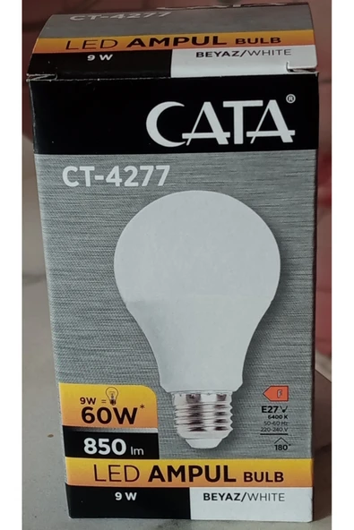 Cata Ct-4277 Led Ampül 6400k 9w E27 Beyaz Işık 10 Adet (9W=60W) 850 Lm - Resim 4