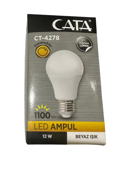 Cata CT-4278 15W Dimli LED Ampul – E27, 6500K Beyaz Işık, 1100 Lümen, A60 - Resim 4