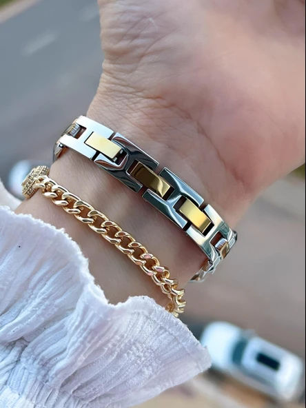 Ferrucci Küçük Vintage Kasa Çelik Kordon 2 Yıl Garantili 3 Atm Kadın Kol Saati+Bileklik FY.03603.1 - Resim 4