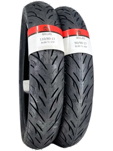 Billas 110/80-17 VE 90/90-17 TL (TUBELESS - DUBLEKS) BL086 MOTOSİKLET TAKIMI ürün görseli 1