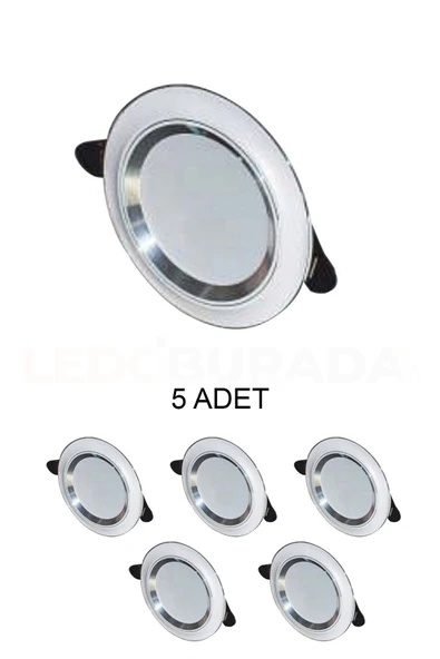 Cata CT-5257 Zebra Led Spot Beyaz-Krom 6W 3 Renk - 5 ADET ürün görseli