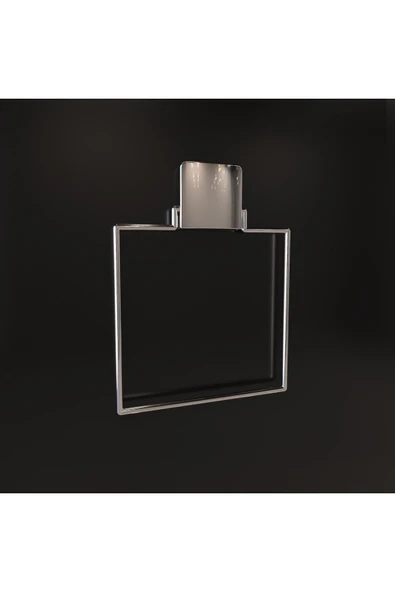 Ne Dilersen Dekoratif Yapıştırmalı Banyo Mutfak Metal Kare Havluluk Askı Krom Pratik Vidasız Montaj Dc-4780 - Resim 2