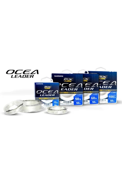 Shimano Misina Ocea EX Fluoro Leader 50m 0.336mm 16lb Clear - Resim 2