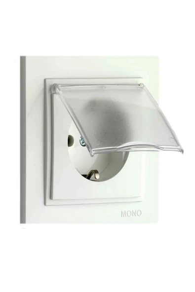 MONO Despina Beyaz Kapaklı Topraklı Priz ürün görseli