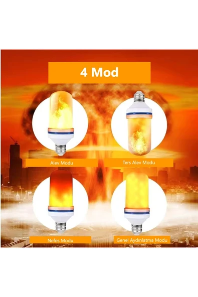 Cata 5 W Alev Efektli Led Ampul - 4 Modlu - E27 - CT-4059 - Resim 4