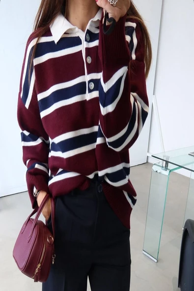 Hipatu Polo Yaka Çizgili Kazak (1925) ürün görseli