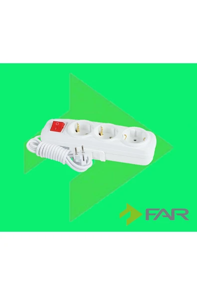 FAR Üçlü Grup Priz Anahtarlı 5mt ürün görseli