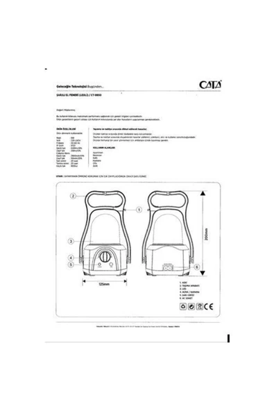 Cata Ct-9950 Abant Gemici Feneri Dimmerli - Resim 4