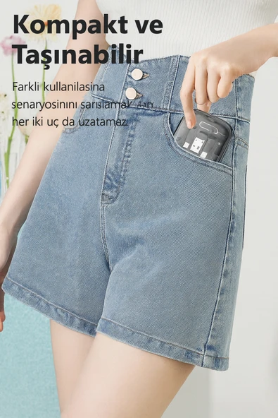 6 IN1 Çok İşlevli Seyahat Seti Çevirici Makaralı C Tipi C/Mikro/iOS ile USB Adaptör Kiti 60W - Resim 6