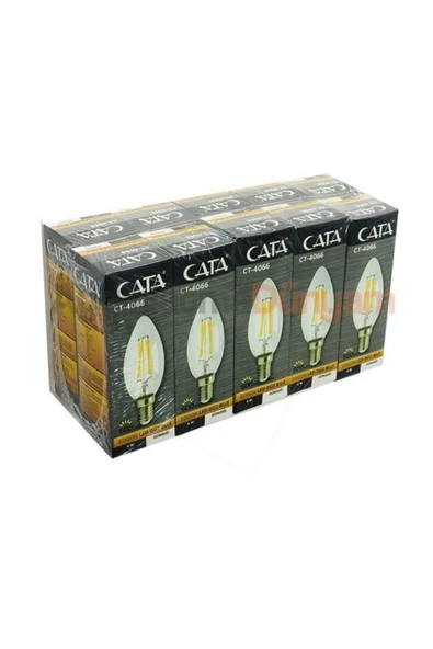 Cata 4w Flamanlı Şeffaf Led Buji Ampul Ct-4066 - Günışığı 10 Lu Paket ürün görseli
