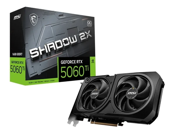 MSI GEFORCE RTX 5060 TI 16GB SHADOW 2X OC PLUS ürün görseli