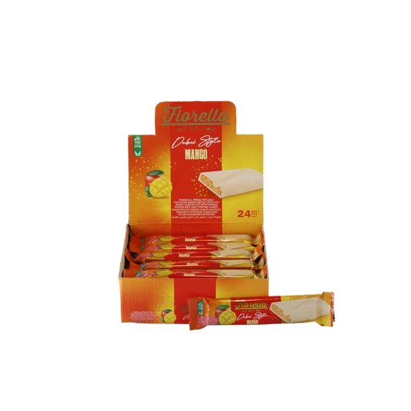 Fiorella Dubai Mangolu Pirinç Patlaklı Beyaz Çikolata 30 Gram 24 Adet (1 Kutu) ürün görseli