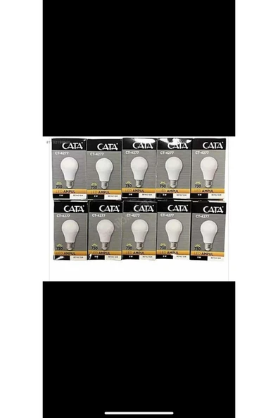 Cata Ct-4277 Led Ampül 6400k 9w E27 Beyaz Işık 10 Adet (9W=60W) 850 Lm ürün görseli