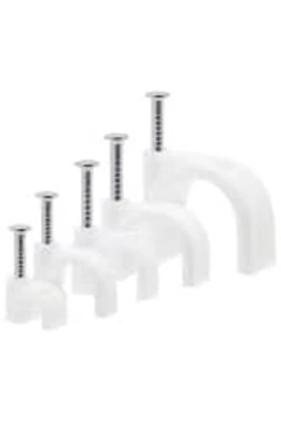 STOREMAX metrashop Mutlusan Beton Çivili Kablo Tutucu, Kroşe Beyaz, 100 Adet (3 NO) shopbuyx 1113377 ürün görseli