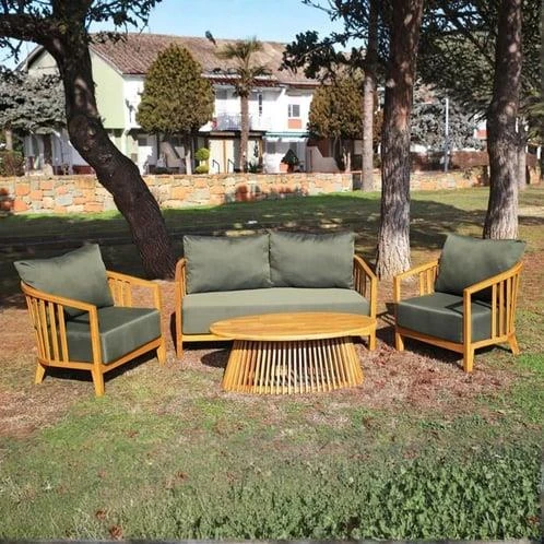 Bahçeme Emirgan (York) Bahçe Koltuk İkili - Kestane İç Ve Dış Mekan Koltuğu (Minderli) - Resim 3