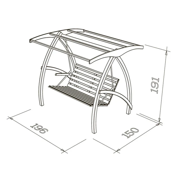 Mobeva Elegance İkili Ladin Ahşap Salıncak Dış Mekan Bahçe, Teras Salıncağı -Krem - Resim 9