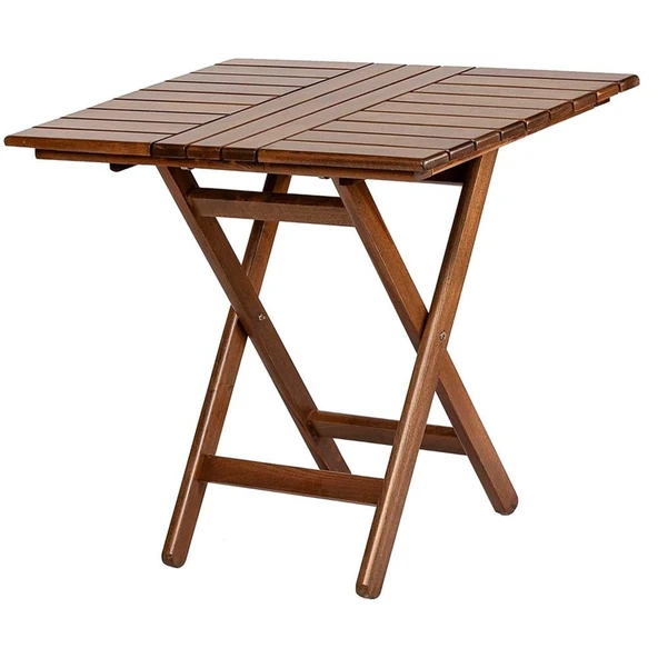 Bahçeme Antalya Katlanır Ahşap Bahçe Balkon Takımı: 60x60 Masa + 2 Sandalye Set - Resim 7