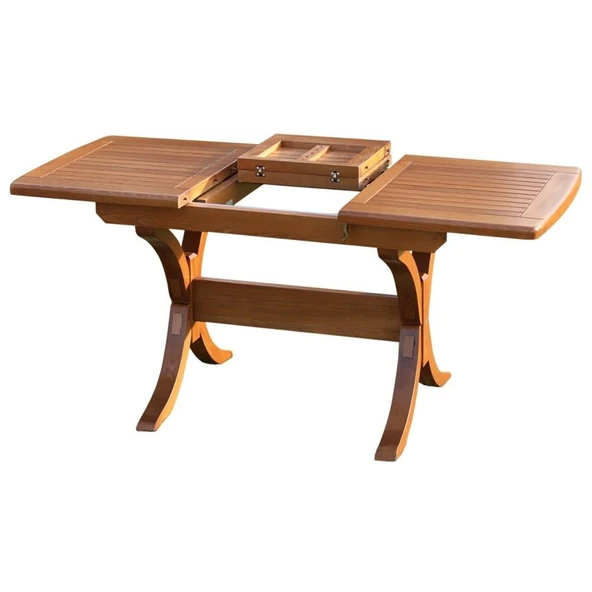 Bahçeme Antalya Side Ahşap Bahçe Takımı : 80x160 +40 cm Uzayan Masa + 8 Katlanır Sandalye - Resim 6