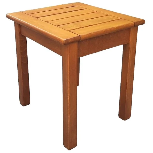 Bahçeme Efes 40x40 Şezlong Tipi Ahşap Sehpa 45cm Yükseklik - Resim 2