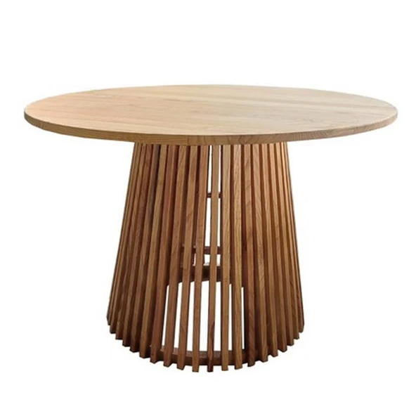 Bahçeme Lara (Bern) 120Lik Yuvarlak Ahşap Masa - Masif Kestane İç ve Dış Mekan Masası ürün görseli 1