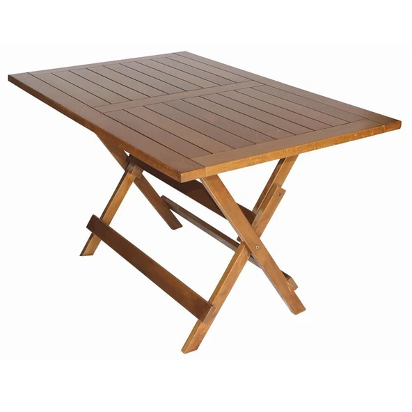 Bahçeme Muğla LX Katlanır Ahşap Bahçe Takımı: 80x140 Masa + 4 Sandalye - Resim 5