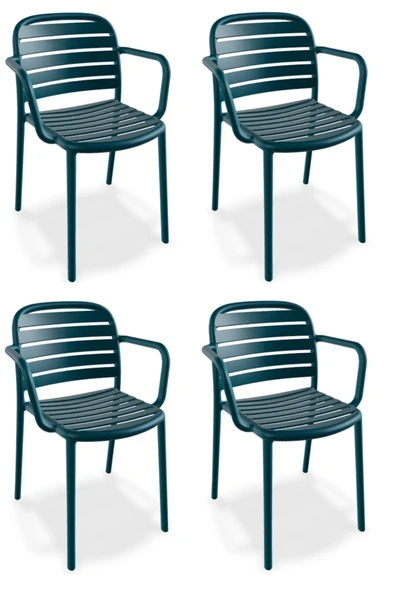 Papatya Tarabya Koltuk Marmara Mavisi 4lü Paket - Plastik Bahçe Balkon Mutfak Sandalyesi ürün görseli 1