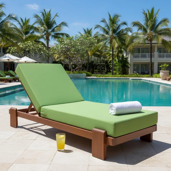 Bahçeme Tokyo Ahşap Şezlong - Masif Kestaneden Plaj Havuz Bahçe Şezlongu (Mindersiz) - Resim 6