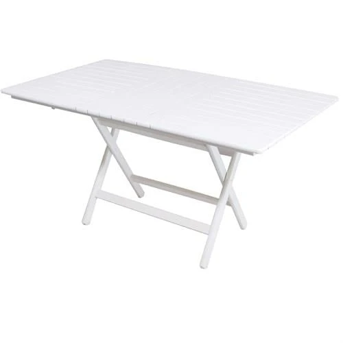 Bahçeme Kaş 60X80 Katlanır Ahşap Masa - Beyaz Renk Teras Balkon Bahçe Masası - Resim 4