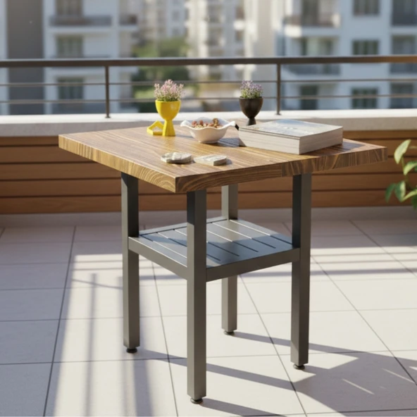 Bahçeme Çamlıca Alüminyum Bahçe Balkon Masası 70x70 - İstenilen Ölçülerde Üretim ürün görseli 1