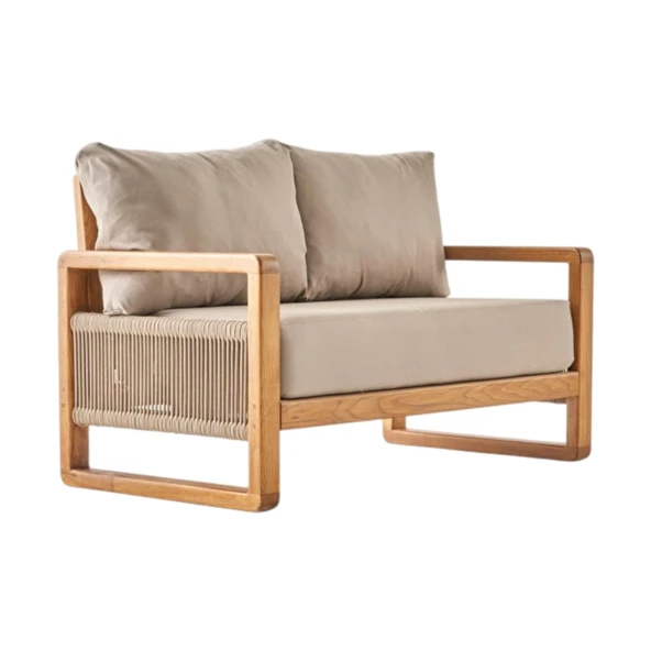 Bahçeme Oslo Bahçe Koltuk İkili - Kestane İç Ve Dış Mekan Koltuğu (Minderli) ürün görseli 1