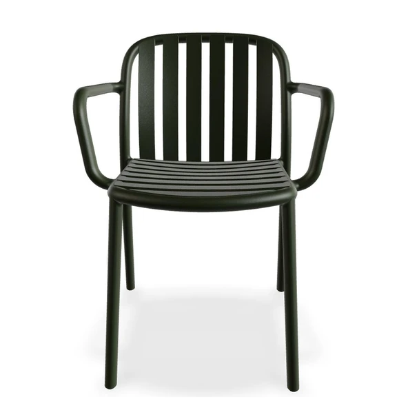 Papatya Balat Koltuk Kor Kırmızı 2li Paket - Plastik Bahçe Balkon Mutfak Sandalyesi - Resim 3