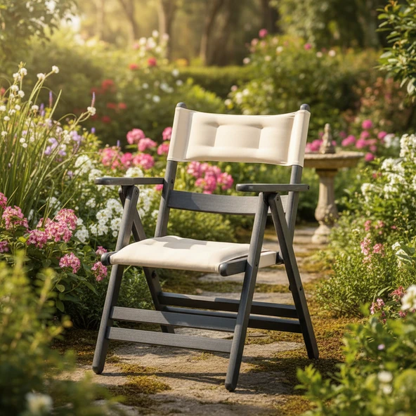 Bahçeme Marmaris Ve Atina Sandalyeler Için Oturum Ve Sırt Minderi- Krem - Resim 2