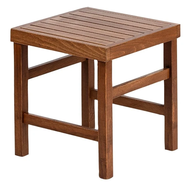 Bahçeme Efes 40x40 Şezlong Tipi Ahşap Sehpa 45cm Yükseklik ürün görseli 1