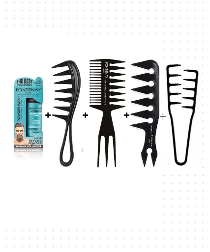 Fontenay Saç Şekillendirici Toz Wax Matt Effect Mavi 20gr+Şekil Tarak X3+Mucizevi Tarak 5'Li Set ürün görseli 1