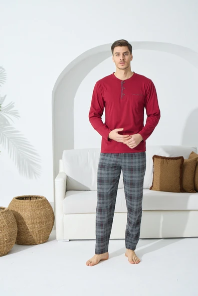 Kocabey 9245 Erkek Midi Yaka Pijama Takım ürün görseli 1