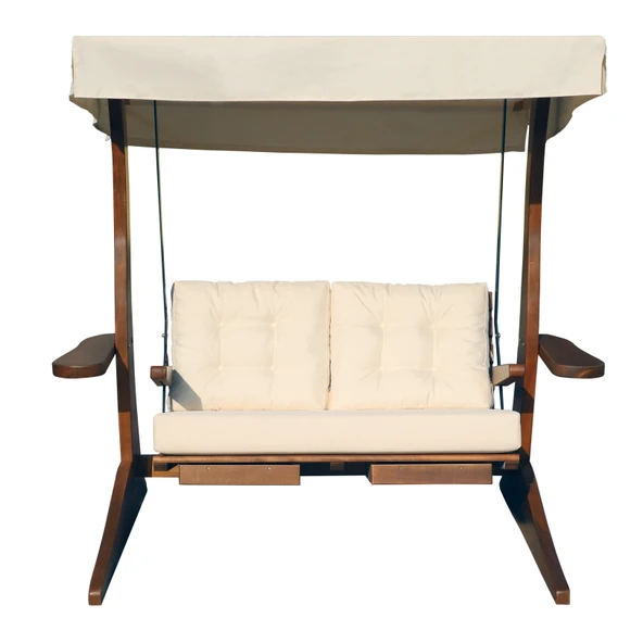 Bahçeme Maçka Ahşap Salıncak - 2 Kişilik Bahçe Salıncağı - Masif Gürgen - Resim 4