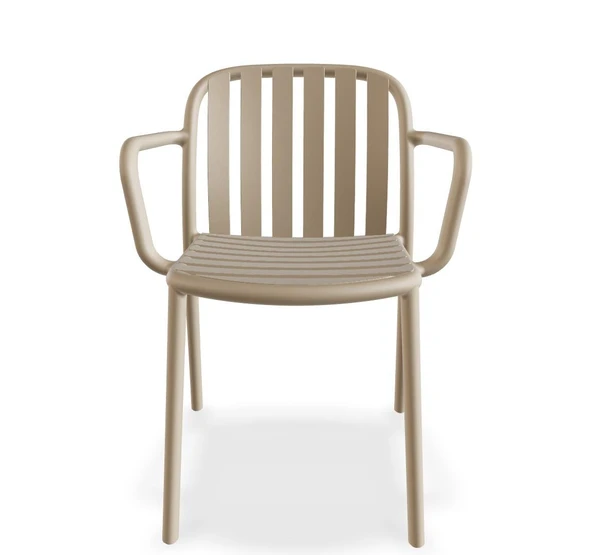 Papatya Balat Koltuk Küllü Kahve 4lü Paket - Plastik Bahçe Balkon Mutfak Sandalyesi - Resim 6