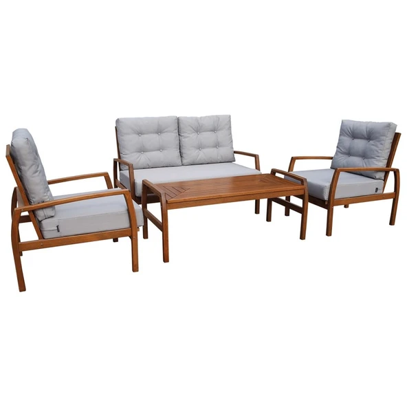 Bahçeci Likya Ahşap Oturma Grubu Minderli 2+1+1+Sehpa - Resim 7