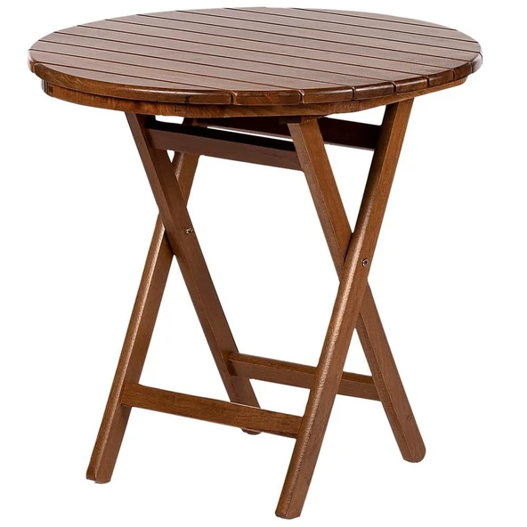 Bahçeme Heybeli Ahşap Bahçe Balkon Takımı: 60lık Masa + 2 Düz Minderli Sandalye Katlanır Set - Resim 8