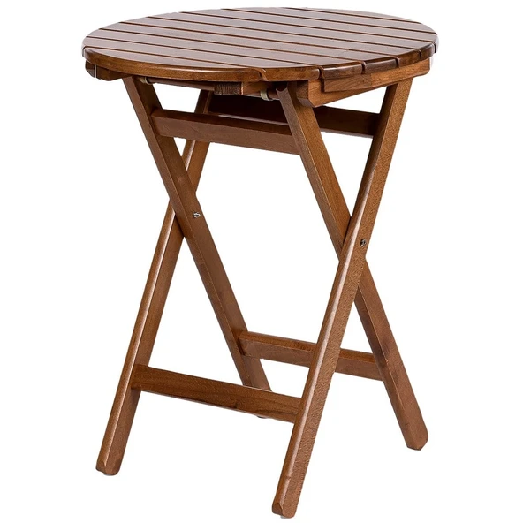 Bahçeme Avşa Ahşap Bahçe Takımı - 60lık Yuvarlak Masa + 2 Sandalye Katlanır Balkon Set - Resim 7