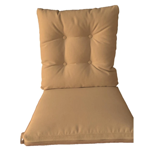 Bahçeme Sandalye  Minderi London Düğmeli Model - Oturum: 46x46x5 Sırt: 49x46x10 Yeşil - Resim 4