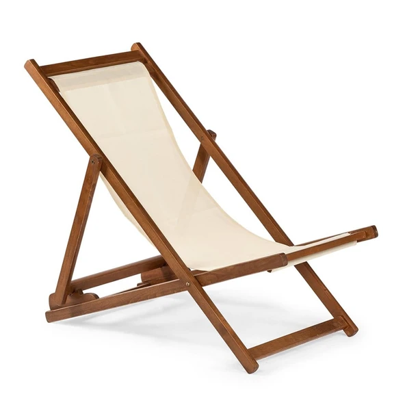 Bahçeci Babil Kolçaksız Ahşap Şezlong - Kademeli Plaj Havuz Bahçe Şezlong ürün görseli