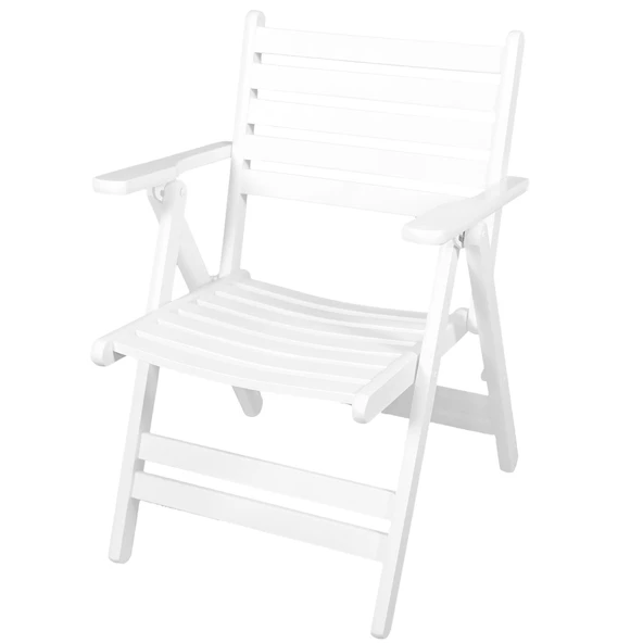 Bahçeme Antalya Katlanır Ahşap Bahçe Balkon Seti Beyaz: 80x160 Masa + 4 Düz Minderli Sandalye - Resim 7