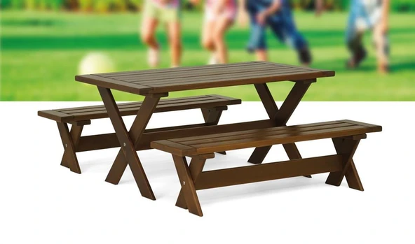 Mobeva Vendy Çocuk Piknik Masa Bank Takımı - Minik Çocuklara Özel Tasarım - Resim 3