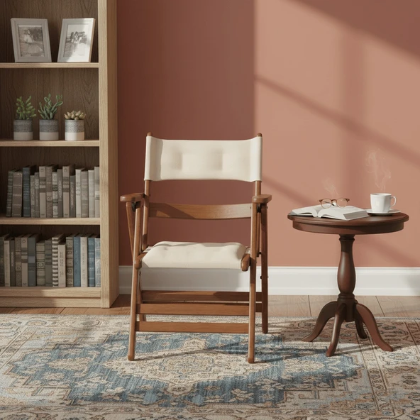 Bahçeme Marmaris Minderli Ahşap Bahçe Balkon Seti: 80X160 Sabit Masa + 4 Katlanır Sandalye - Resim 2